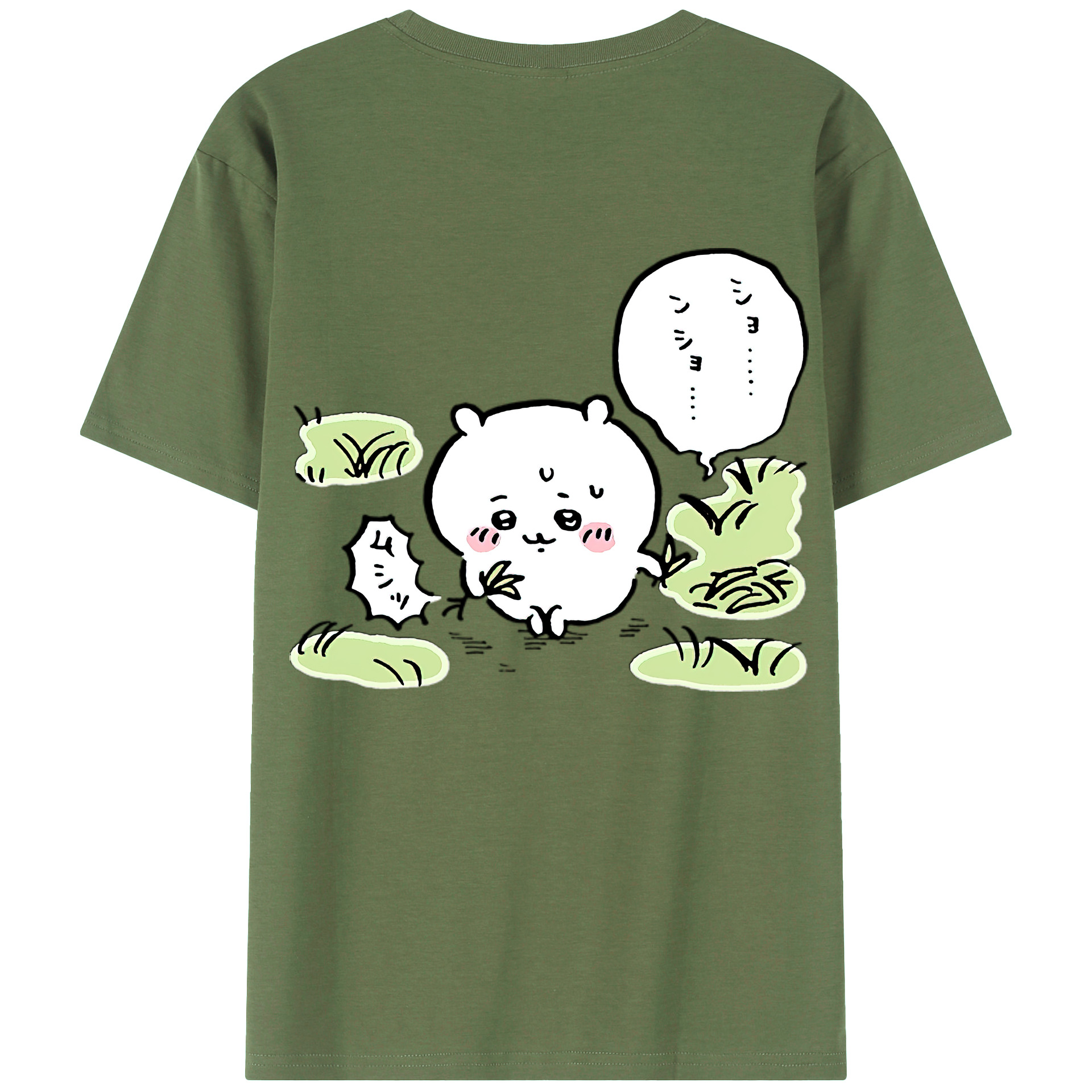 （画像用） ちいかわ ちいかわ Chii-kawa chiikawa 綿100％ メンズ半袖Tシャツ（バックプリント） 通気性